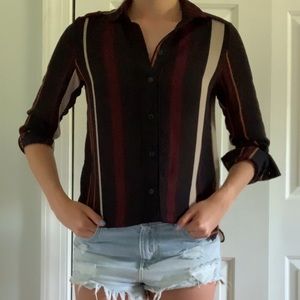 Striped Button Down Blouse